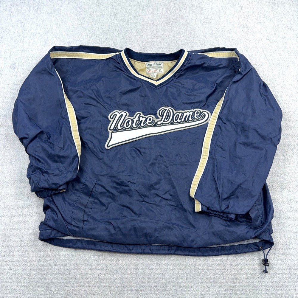 Notre Dame Fighting Irish Jacket Men XL Pullover Windbreaker Lined Y2K Script
